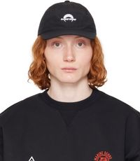 Marine Serre Black Recycled Nylon Baseball Cap
