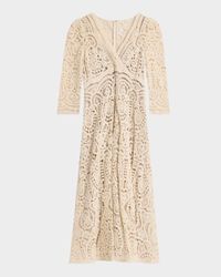 Crochet A-Line Midi Dress