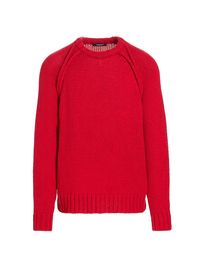 Men's Wool-Blend Crewneck Sweater - Red - Size XL