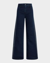The Mia Wide-Leg Crystal Stripe Jeans