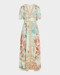 Jewellery Museum Shaped-Waistband Dress with Flutter Sleeves