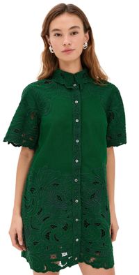 Sea Ceci Embroidery Shirt Dress Green XXS