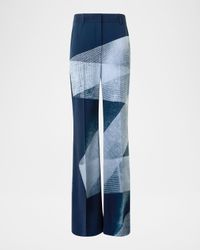 Florine Zigzag-Print Wide-Leg Pants