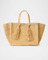 Lucas Large Tassel Straw Tote Bag