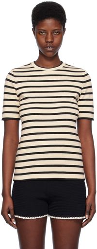 Jil Sander Off-White & Black Stripe T-Shirt