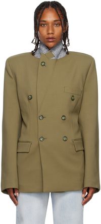 VTMNTS Khaki Double-Breasted Blazer