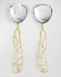 Butterfly Ginkgo White & Gold Serving Set