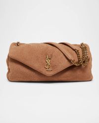 Calypso Medium YSL Shoulder Bag in Grained Nubuck Leather