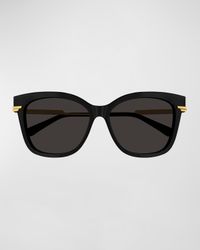 Engraved Logo Acetate & Metal Cat-Eye Sunglasses