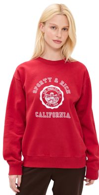 Sporty & Rich California Emblem Crew Neck Sweatshirt Ruby XL