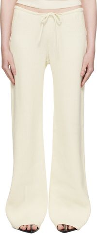 Aya Muse Beige Knit Drawstring Trousers