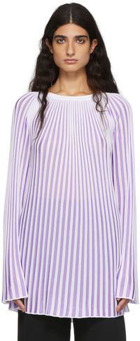 MM6 Maison Margiela White & Purple Viscose Sweater