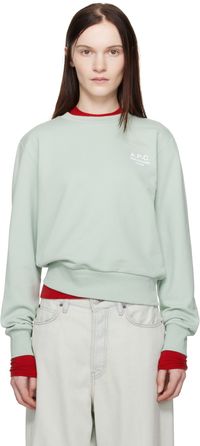 A.P.C. Green Boxy 'Rue Madame' Sweatshirt