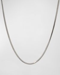 Men's Silver Wheat Chain Necklace, 20"L