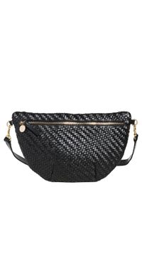 Clare V. Grande Fanny Pack Black Woven Zig-Zag One Size