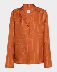 Monogram Silk Pajama Top