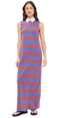 STAUD Julius Dress Atlas Rugby Stripe S