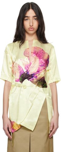 ISSEY MIYAKE Yellow Pressed Flora Blouse