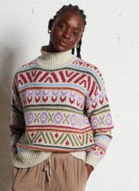 Hartford - Pull col montant en laine mélangée - Taille 4 - Multicolore