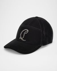 Men's Mooncrest Rhinestone Velvet Baseball Cap