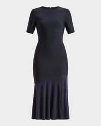 Isabel Bandage Flounce-Hem Midi Dress