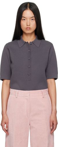 Dries Van Noten Polo taupe en laine mérinos