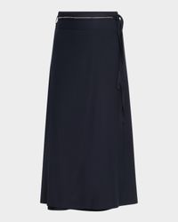 Punto Luce Tie-Waist Midi Skirt