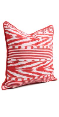 Coniglio Palm Beach Reversible Throw Pillow 20x20 Red Ikat One Size