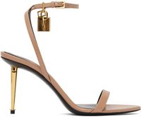 TOM FORD Taupe Padlock Pointed Naked Heeled Sandals