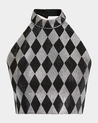 Diamond Print Crystal Embellished Top