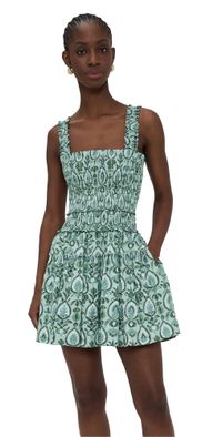 Hill House Home The Azalea Mini Nap Dress Green Palm Ikat XL