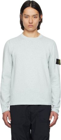 Stone Island Blue Cotton Nylon Sweater