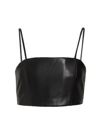 Women's Pearle Vegan Leather Crop Top - Black - Size 14