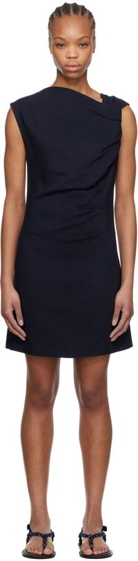 MSGM Navy Twisted Minidress