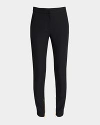 Zipped Slim Wool-Satin Pants