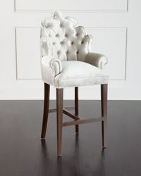 Isabella Tufted Barstool, 32.5"