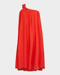 Rafelle One-Shoulder Georgette Midi Dress