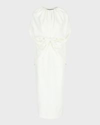 Ruched Waist Long Cape Dress