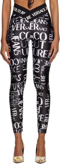 Versace Jeans Couture Black Doodle Leggings