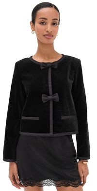 POSSE Quincy Cropped Velvet Jacket Black XL