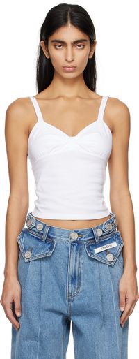 KIMHĒKIM White V-Neck Tank Top