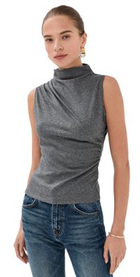 Veronica Beard Mylie Sleeveless Top Medium Heather Grey XS