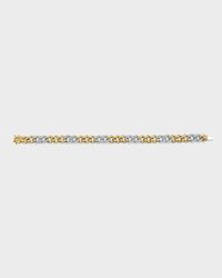14K Small Link Bracelet with Diamond Pave