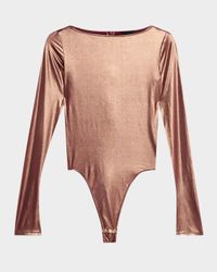 Coated Metallic Jersey Bodysuit