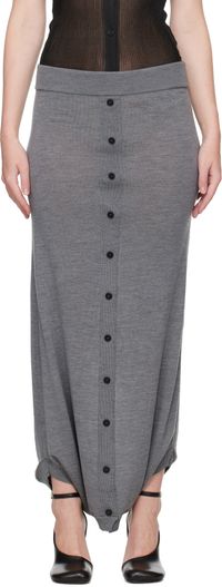 ALAINPAUL Jupe longue Fuseau grise en tricot