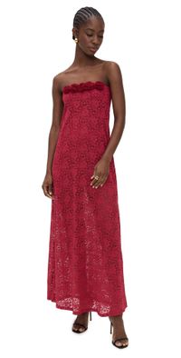 Runaway the Label Jessica Floral Detail Maxi Dress Cherry L