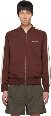 Palm Angels Blouson de survêtement bourgogne à logo