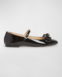 Double Bow Patent Mary Jane Flats