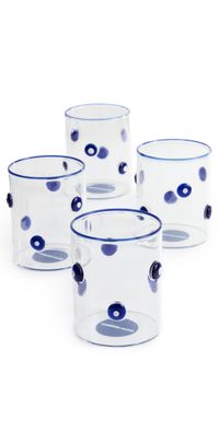 Jonathan Adler Boxed Dottie Rocks Glassware Blue One Size