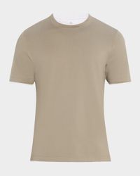 Men's Cotton Jersey Crewneck T-Shirt with Tipping